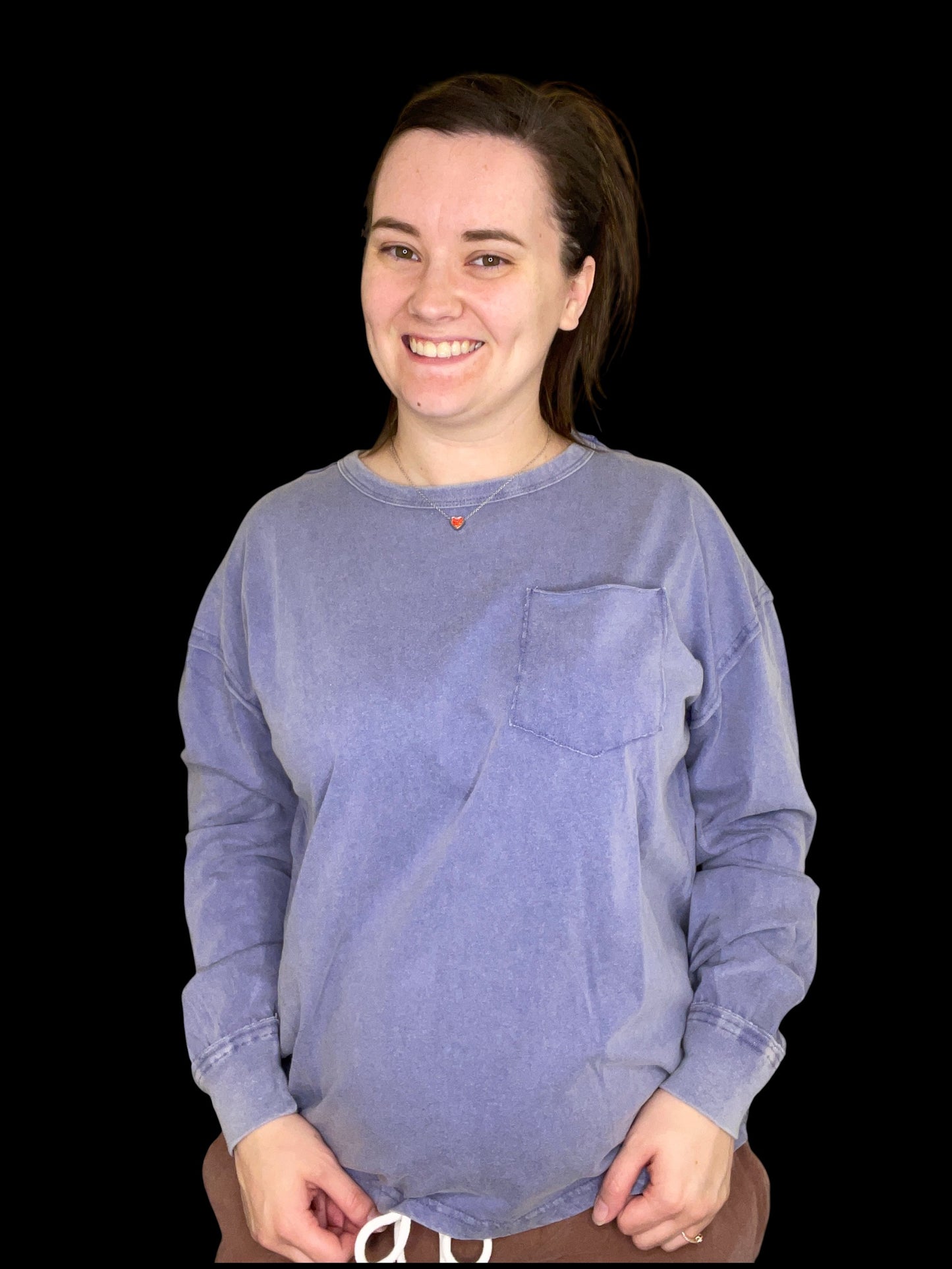 Oversized June Long Sleeve - Dusty Indigo