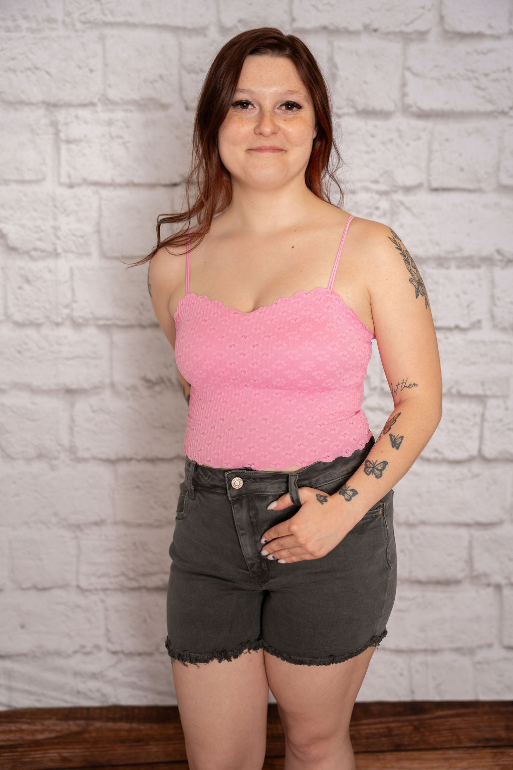 Sammi Scallop Top - Pink