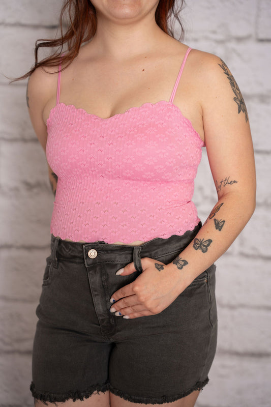 Sammi Scallop Top - Pink