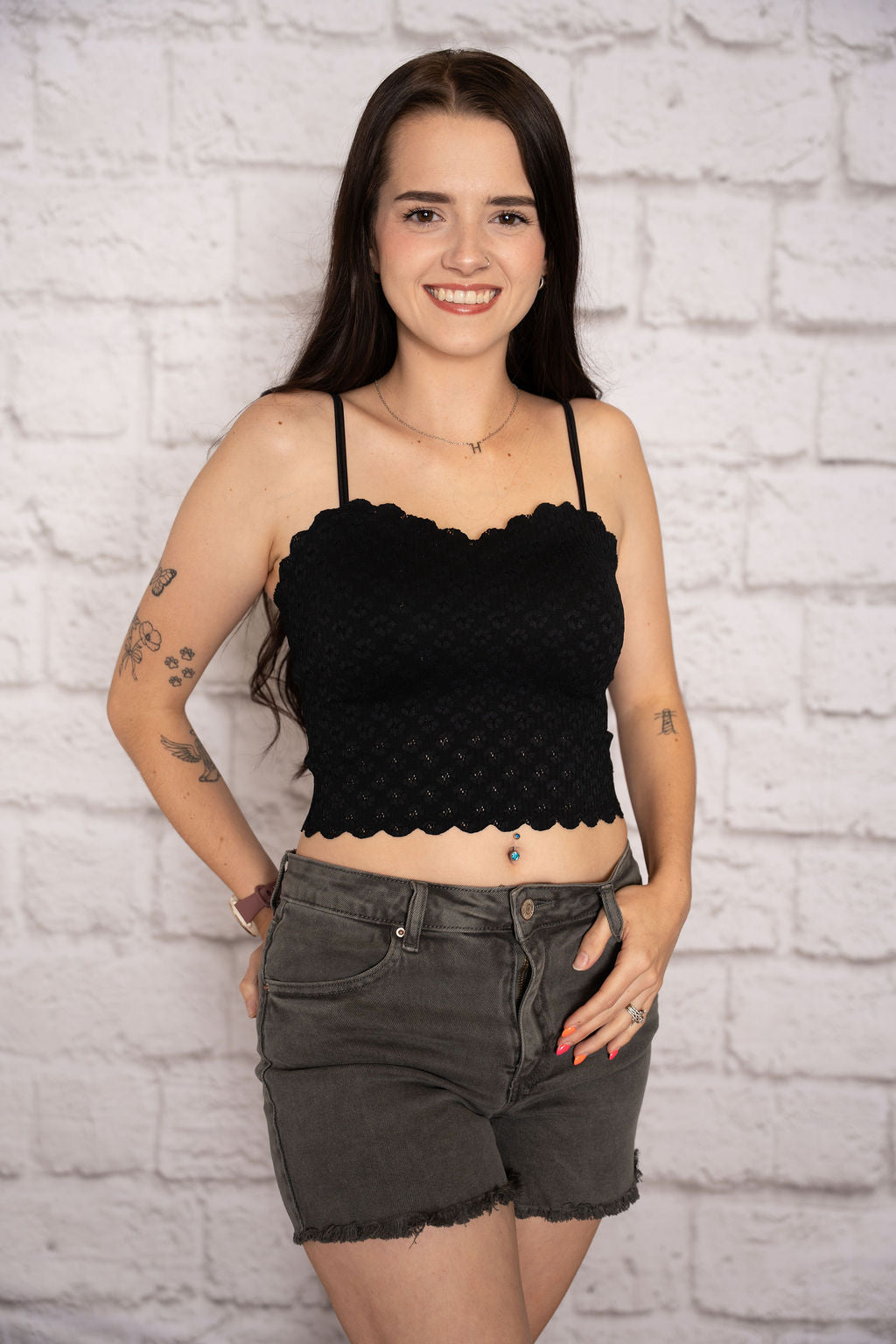 Sammi Scallop Top - Black