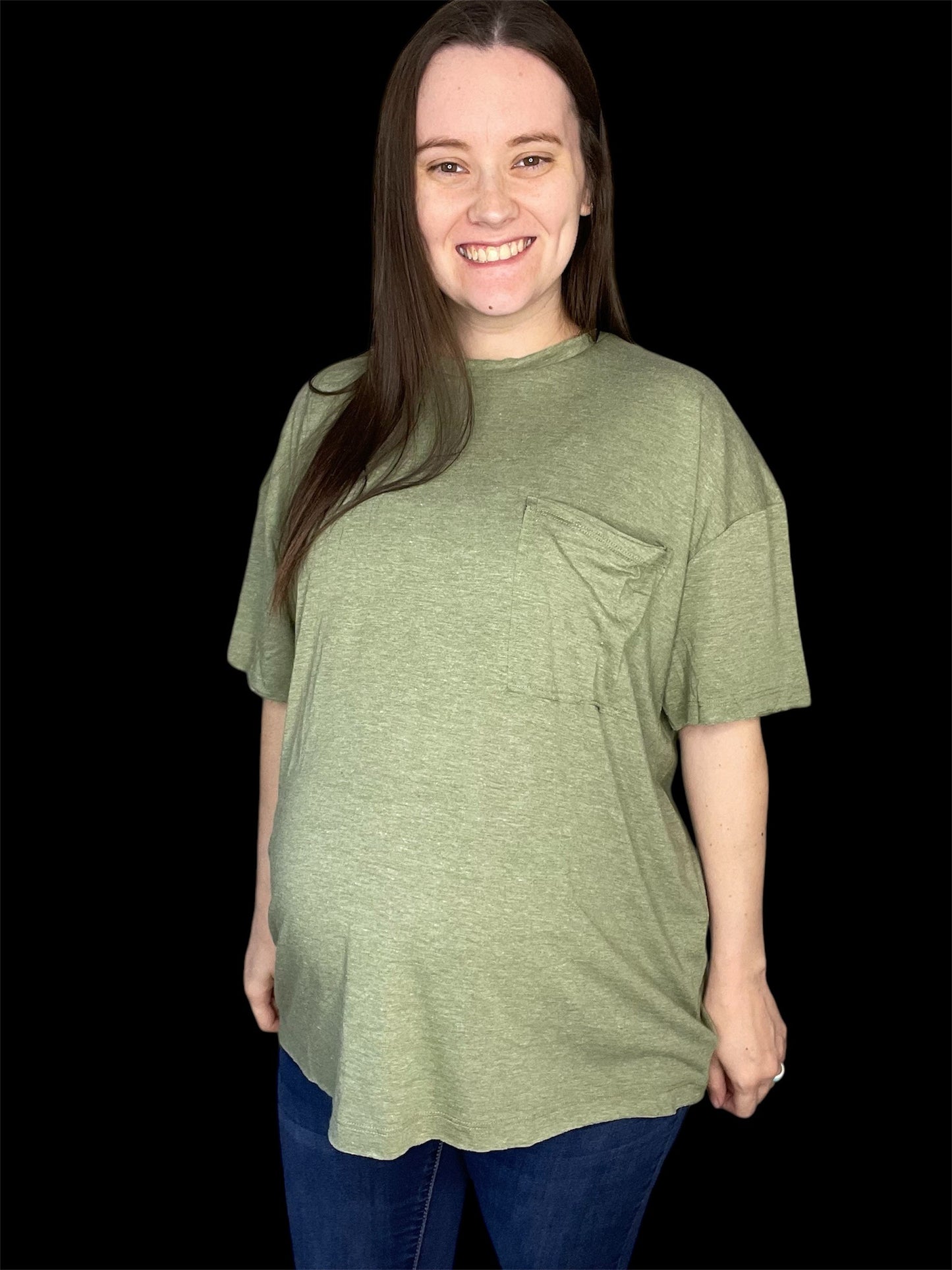 Oversized Boyfriend Tee - Heather Olive