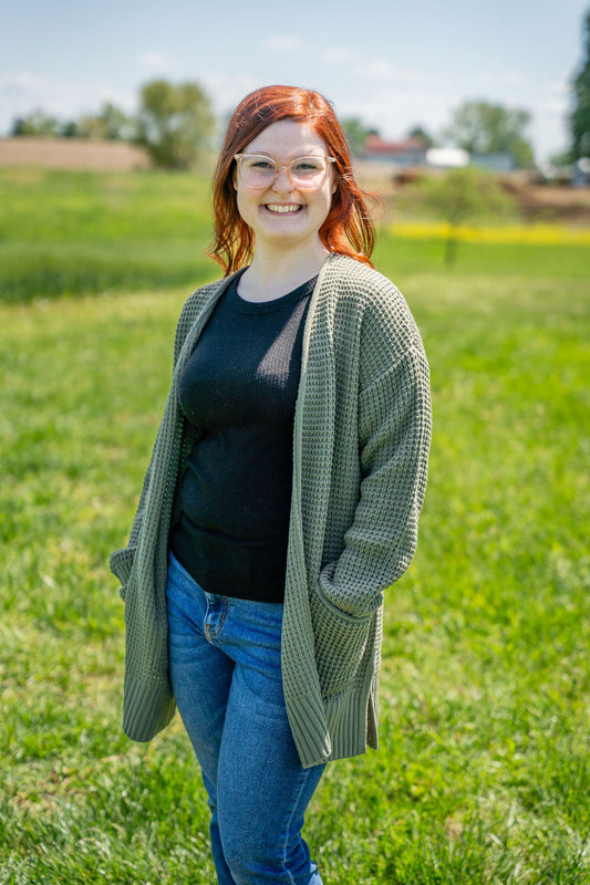 Cozy Cardigan - Lt Olive