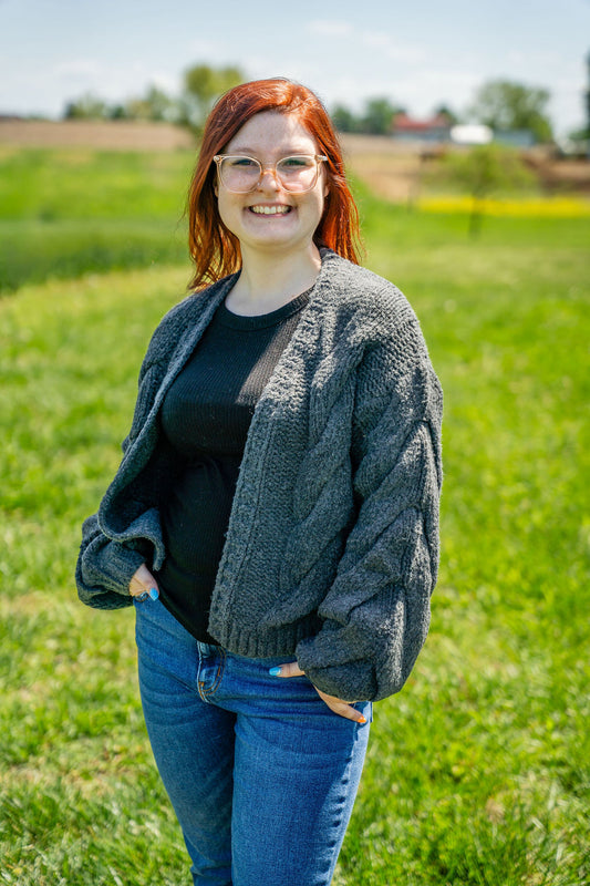 Cable Knit Cardigan Sweater