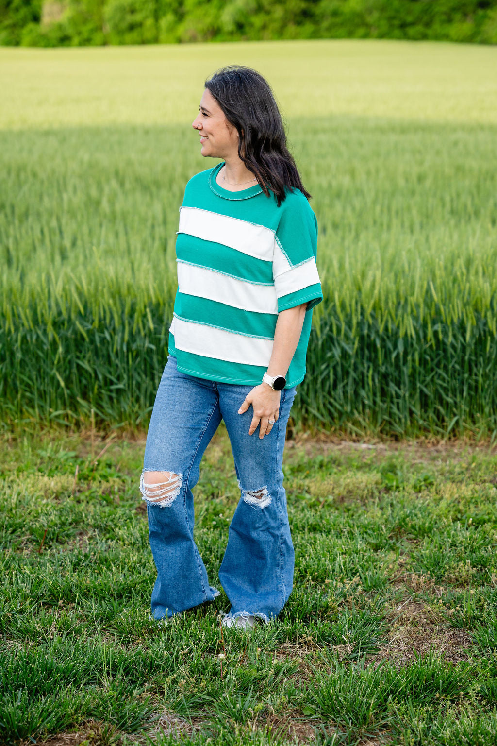 Kate Stripe Top - PLUS