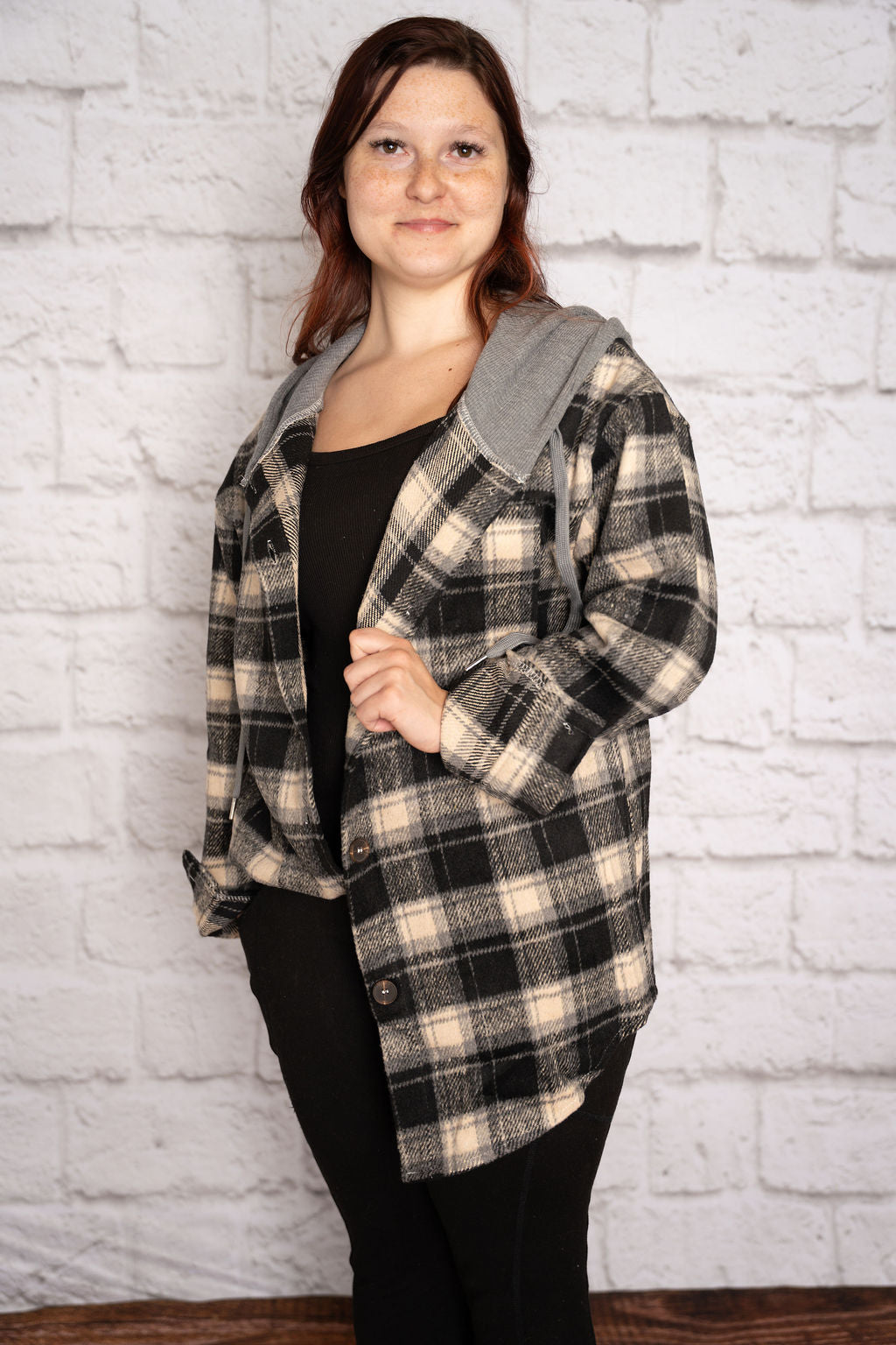 Gingham Hooded Jacket