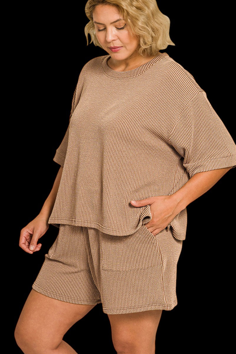 Rib Comfort Set - Brown - PLUS