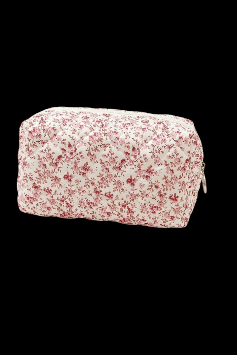 Quilted Cosmetic Pouch - Rose