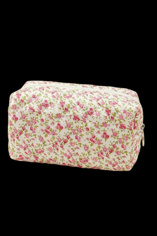 Quilted Cosmetic Pouch - Fuchsia