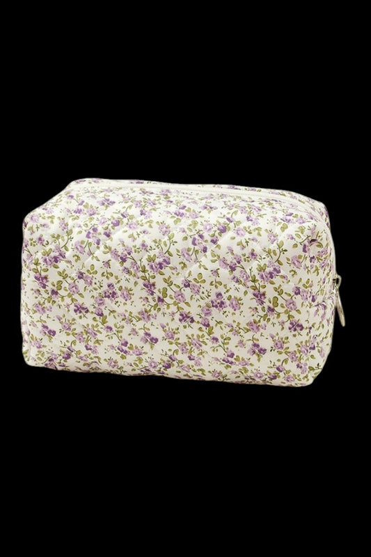 Quilted Cosmetic Pouch - Lavender